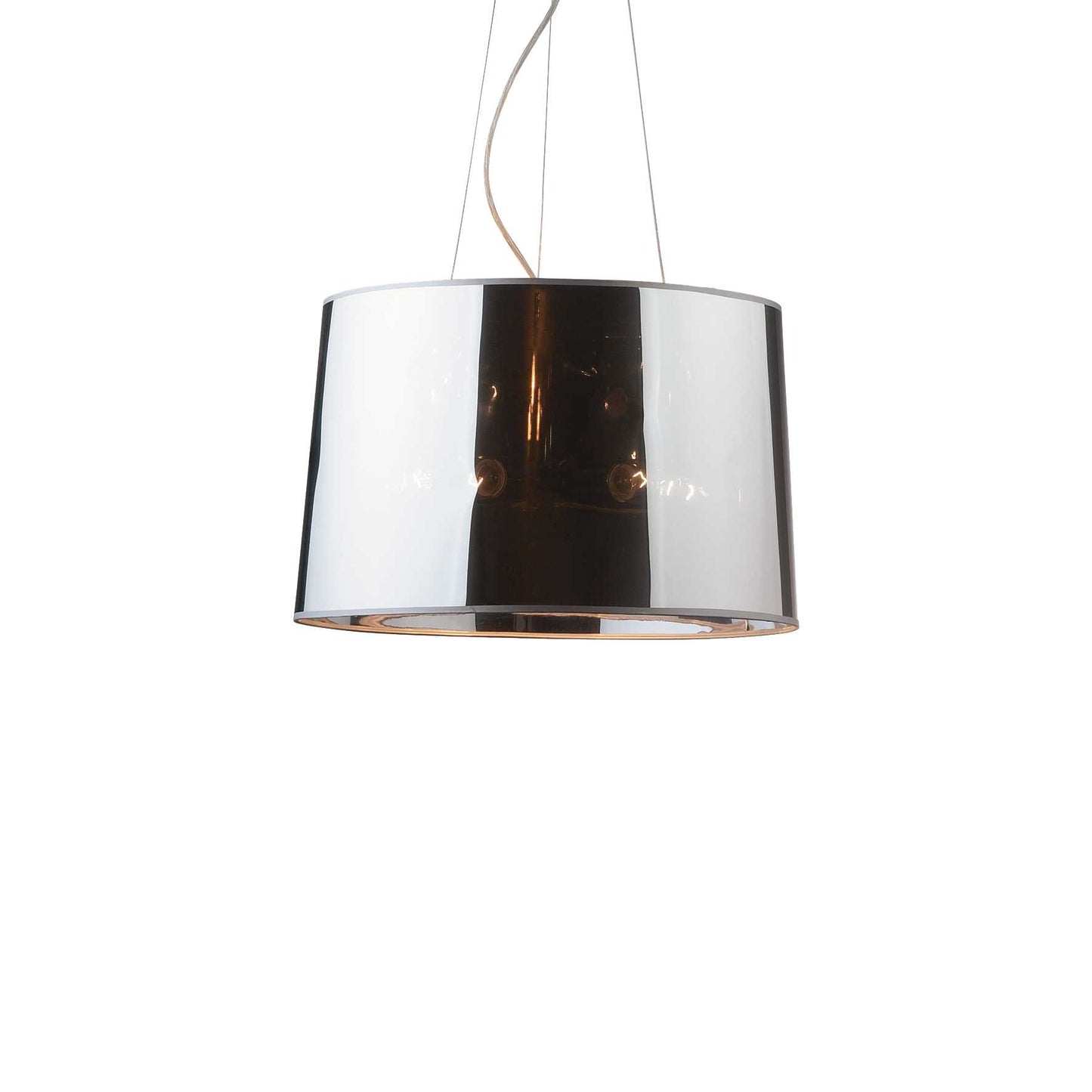 Ideallux Pendelleuchte LONDON, verchromter Lampenschirm, höhenverstellbar, dimmbar, modernes Design, E27 Sockel