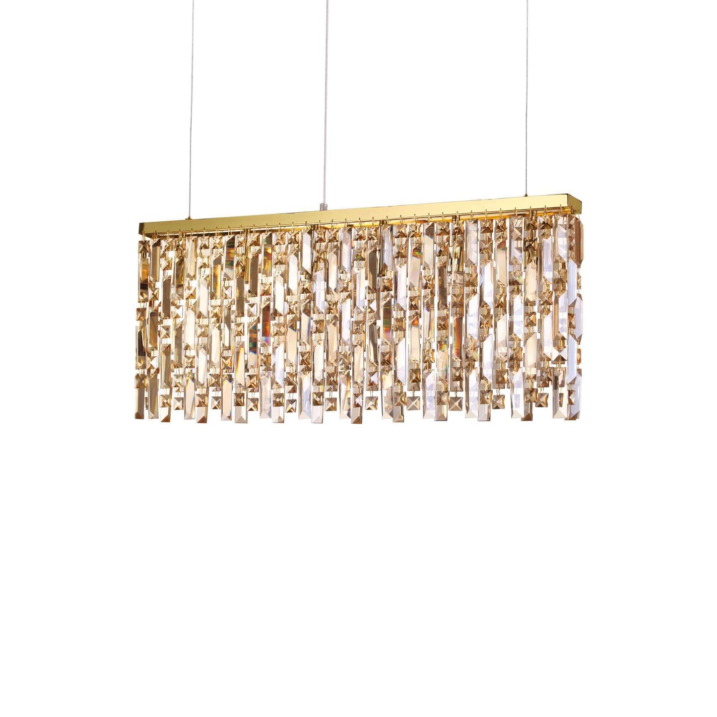 IDEAL LUX Kristall Pendelleuchte ELISIR mit funkelnden Bleikristallen, moderne 6-Leuchten Design, 80cm Länge, Chrom und Metall