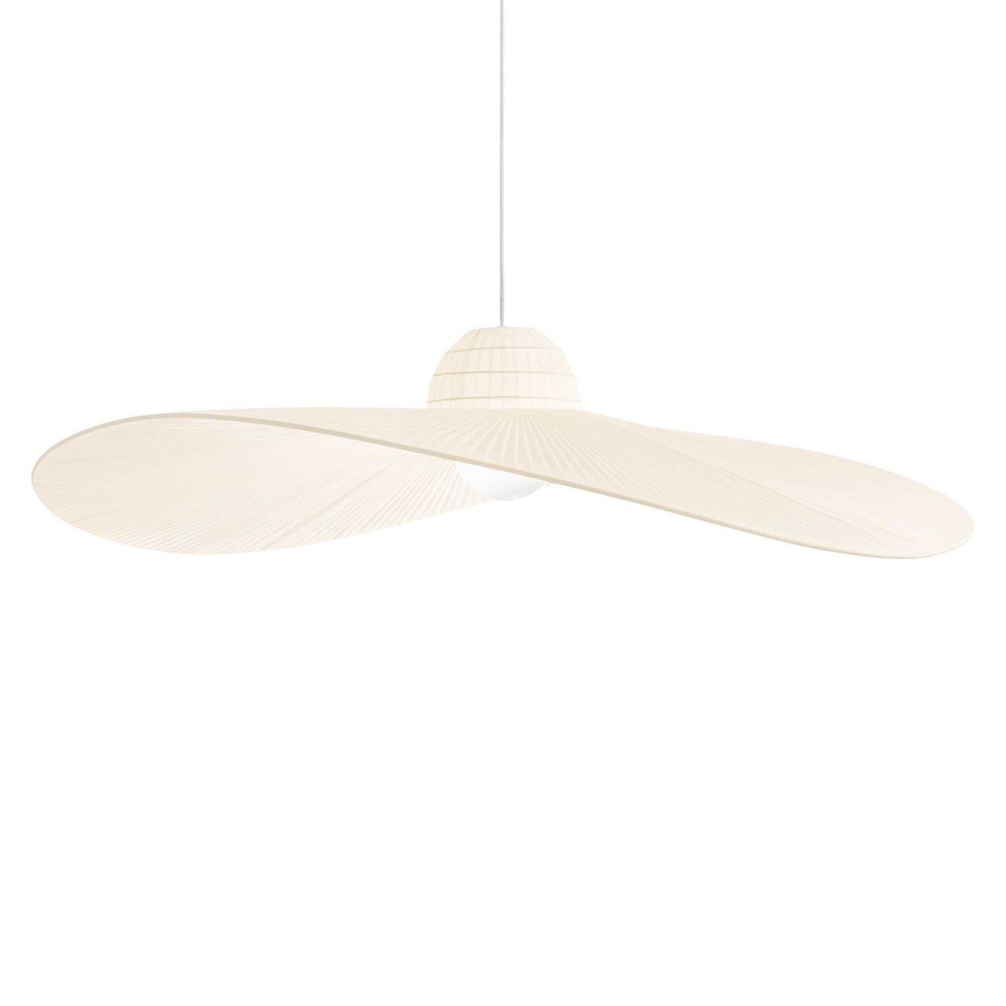 Alt Tag: Ideallux Pendelleuchte MADAME Elfenbein, dimmable pendant light with adjustable height, in matte white finish.