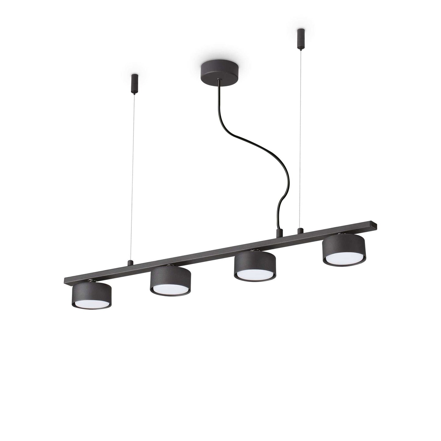 Ideallux MINOR LINEAR 4-flammig pendelleuchte, dimmbar, matt lackiertes Metall, höhenverstellbar, für moderne Beleuchtung