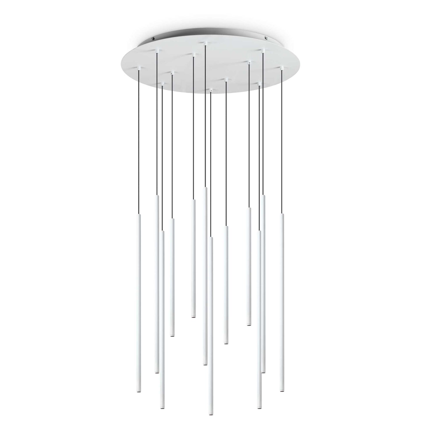 Ideallux Pendelleuchte FILO 12 in Weiß, moderne LED Hängelampe aus pulverbeschichtetem Metall, nicht dimmbar, höhenverstellbar.