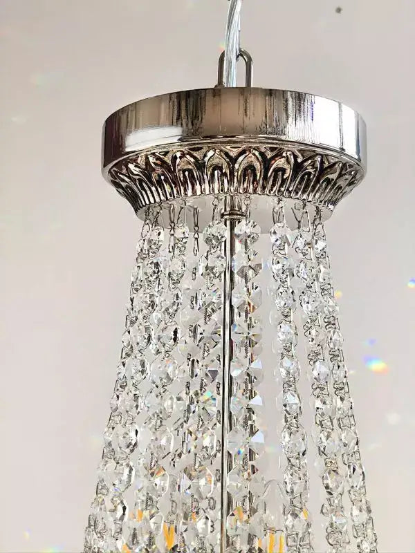 Kristall Korblüster SCHÖNBRUNN Antik Silber, geschliffene Kristalle, 8-flammig Ø45cm, eleganter Kronleuchter für stilvolle Räume