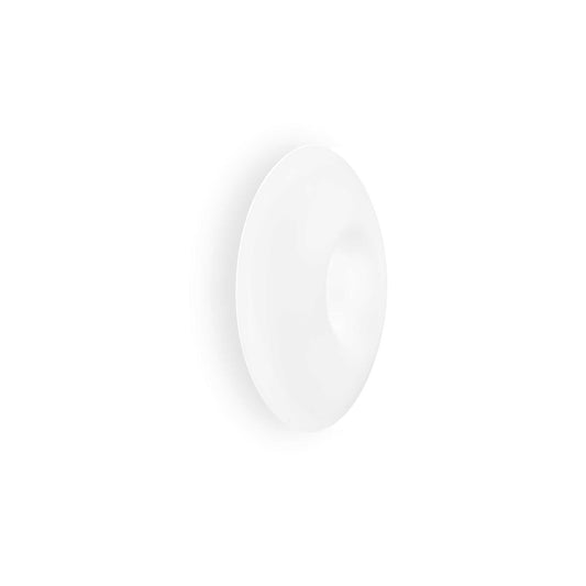 Side view of Ideallux Deckenleuchte GLORY ceiling light with white blown glass diffuser.