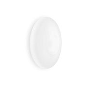 Ideallux GLORY 60cm ceiling light with nickel satin frame and white blown-glass diffuser, dimmable, E27 socket, modern design.