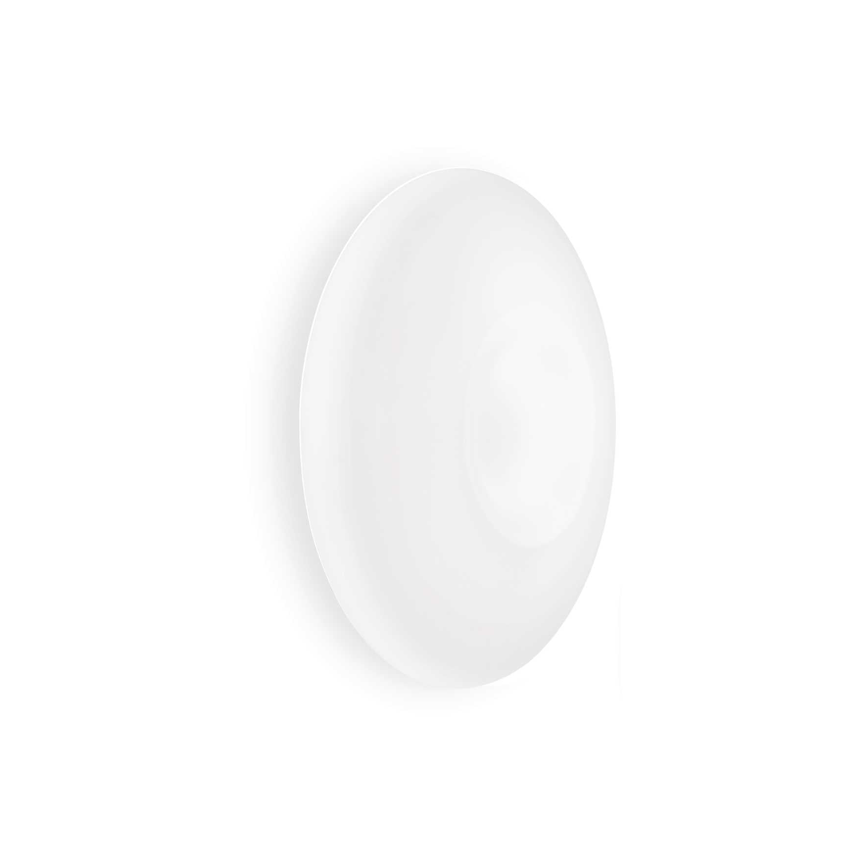 Ideallux GLORY 60cm ceiling light with nickel satin frame and white blown-glass diffuser, dimmable, E27 socket, modern design.
