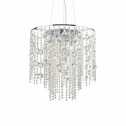Ideallux EVASIONE 10 light chrome and crystal pendant lamp
