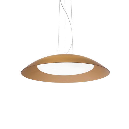 Ideallux Pendelleuchte LENA Kaffee, dimmbare Metall- und Glaskombination, verstellbare Höhe, modernes Design, 3 E27 Lampen.
