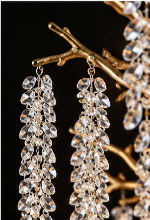 Luxus Designer Kronleuchter in Gold – Exklusive Kristall Hängeleuchte im Wisteria Design