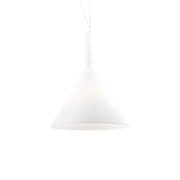 Ideallux Pendelleuchte COCKTAIL BIG BIANCO, weiß, dimmbar, aus geätztem Glas, höhenverstellbares Kabel, E27 Sockel, 230V, Ø35cm.