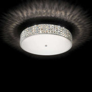 IDeal Lux Kristall Deckenleuchte ROMA Ø50cm mit satiniertem Glas, dimmbar, Chrom und Metall, G9 LED 3W, elegantes Design.