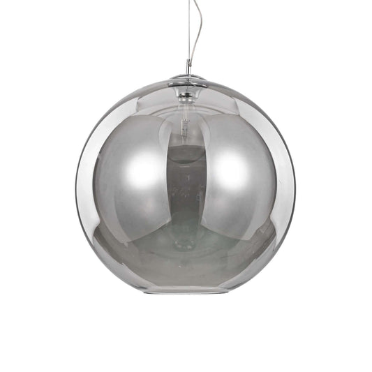 Ideallux NEMO 50cm pendant light with smoke glass, dimmable, adjustable height, E27 socket.
