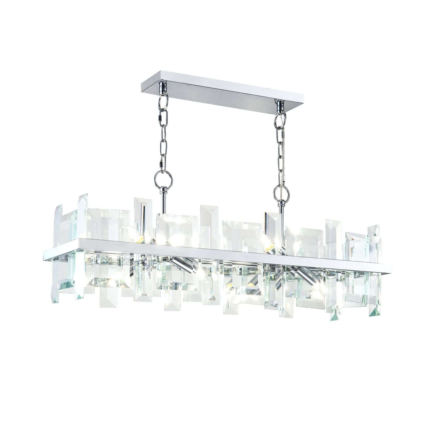 Maytoni CEREZO chandelier with crystal elements, featuring nickel metal frame, dimmable design, Ø60.5cm, 32.5cm height.
