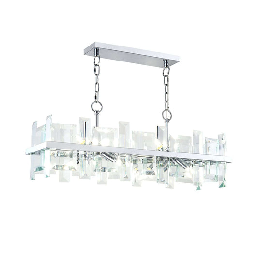 Maytoni CEREZO chandelier with crystal elements, featuring nickel metal frame, dimmable design, Ø60.5cm, 32.5cm height.