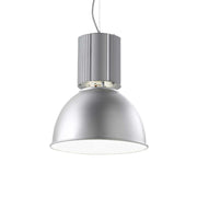Ideallux Pendelleuchte HANGAR Aluminium E27 dimmable pendant light with adjustable cable, 32cm diameter, white interior, 230V.