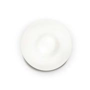 Top view of Ideallux GLORY ceiling light in white blown glass and satin nickel finish, diameter 40cm, E27 socket, dimmable.