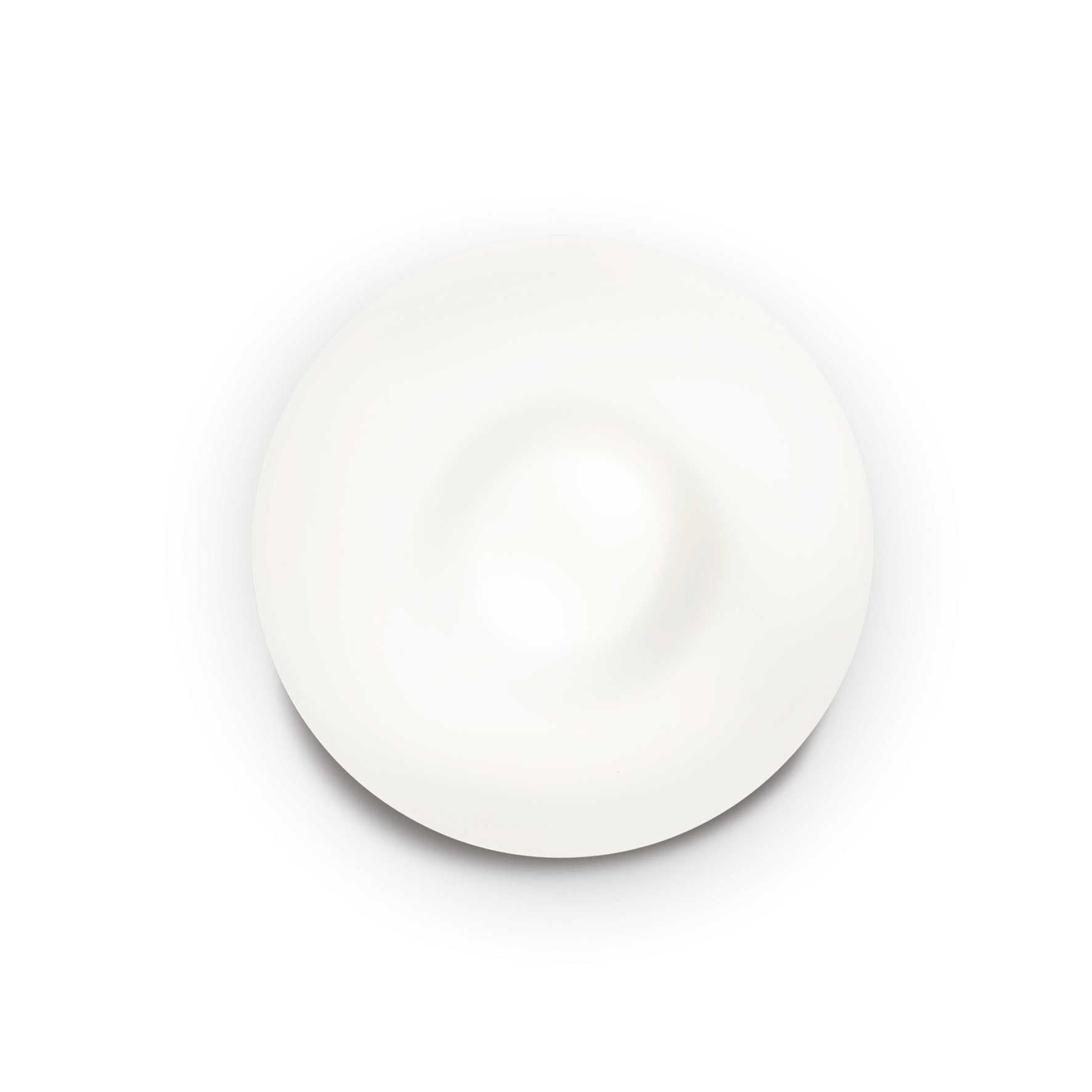 Top view of Ideallux GLORY ceiling light in white blown glass and satin nickel finish, diameter 40cm, E27 socket, dimmable.