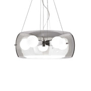 Ideal Lux AUDI-10 pendant light with fume glass, chromed metal, dimmable, 5 E27 bulbs, exclusive design, adjustable height.