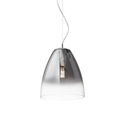 Ideallux Pendelleuchte Audi-20 with chrom finish and glass diffuser
