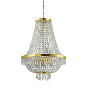 Ideal Lux Kristall Korblüster Caesar Ø55cm, 12-flammig, funkelnde Kristalle, goldene Akzente, dimmbar, elegante Deckenleuchte