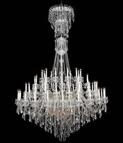 Rießiger Kristall Kronleuchter Lüster mit 100 Leuchten Ø240cm Höhe 375cm aus Messing, Chrom und hochwertigen Kristallen, dimmbar.