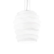 Ideallux Pendelleuchte KARMA Groß, dimmbare chrommetall Glasleuchte, Ø38cm, höhenverstellbar, E27 Sockel
