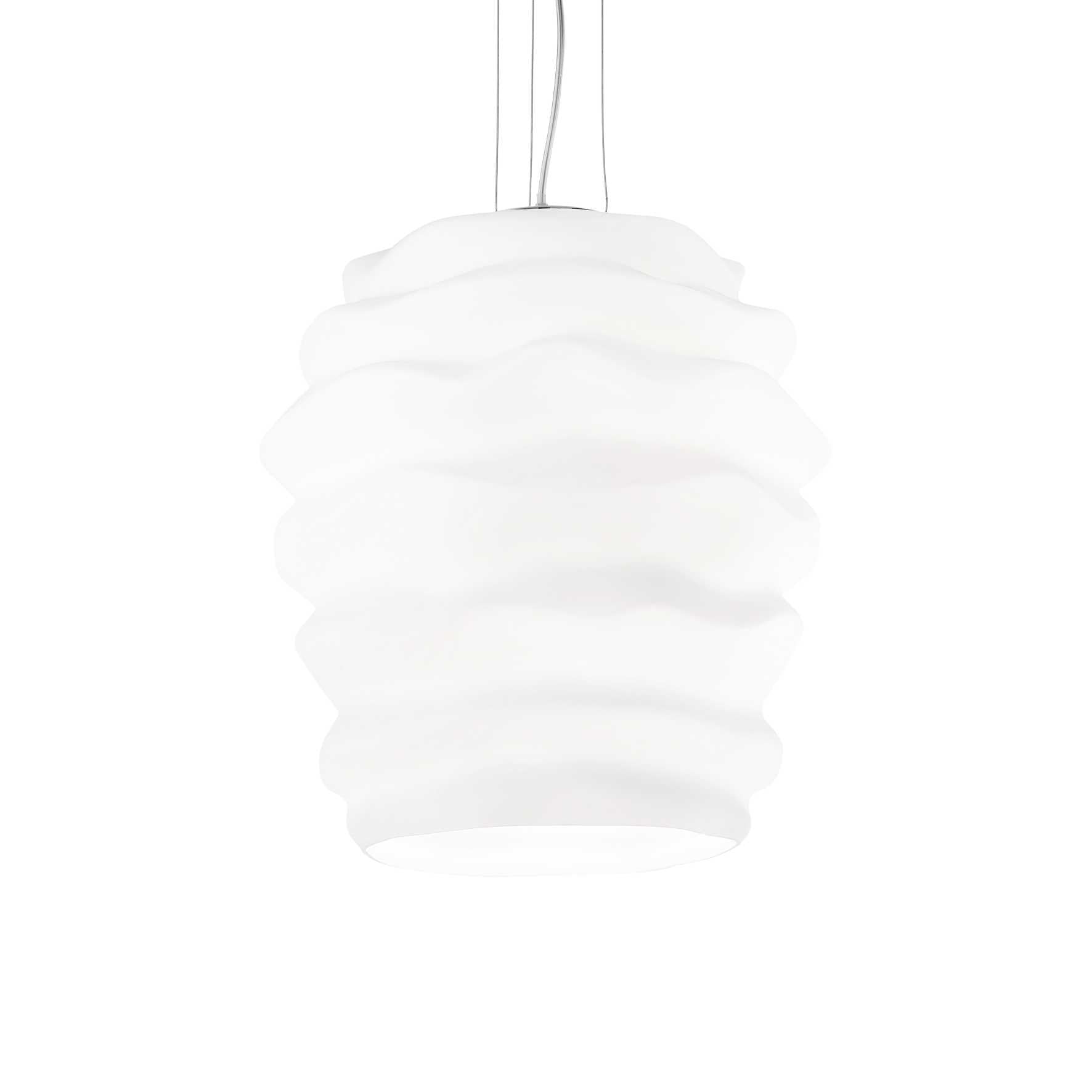 Ideallux Pendelleuchte KARMA Groß, dimmbare chrommetall Glasleuchte, Ø38cm, höhenverstellbar, E27 Sockel