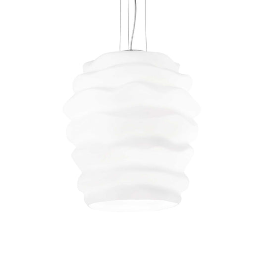 Ideallux Pendelleuchte KARMA Groß, dimmbare chrommetall Glasleuchte, Ø38cm, höhenverstellbar, E27 Sockel