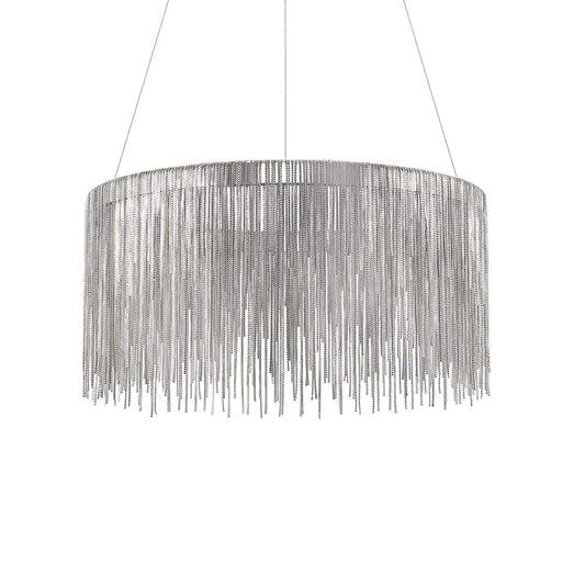 Moderne Pendelleuchte Versus mit Chrom-Metallkettendesign, Ø51cm, LED dimmbar, ideal als stilvolles Raum-Highlight.