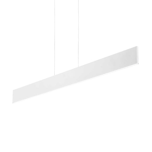 Ideallux Pendelleuchte DESK in Weiß, modernes Aluminium-Design, verstellbare Höhe, LED 2100LM, nicht dimmbar, 102.5cm Länge.