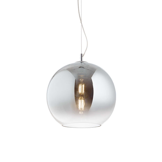 Ideallux Pendelleuchte NEMO 30cm chrom Nuance, dimmbar, geblasenes Glas, modernes Design