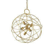 Ideallux KONSE 6-flammig Pendelleuchte in dunkelgoldener Metalloptik, Ø60cm, dimmbar mit verstellbarer Höhe bis 174cm.
