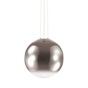 Ideallux MAPA FADE 50cm pendant light with chrome finish and glass diffuser, adjustable height with E27 socket.