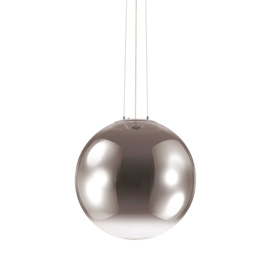 Ideallux MAPA FADE 50cm pendant light with chrome finish and glass diffuser, adjustable height with E27 socket.