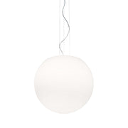 Ideallux Pendelleuchte MAPA RIGA 50cm, weißer Glasdiffusor, dimmbar, höhenverstellbar, E27 Fassung, 230V, Metallrahmen, minimalistisches Design