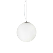 Ideallux Pendelleuchte MAPA RIGA 40cm with white glass globe and metal frame hanging by adjustable wire