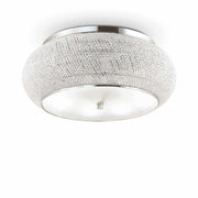 Ideallux Deckenleuchte PASHA' 14-flammig silber Deckenlampe mit Kristallperlen, Ø65cm dimmbar, E14 Sockel, edles Design.