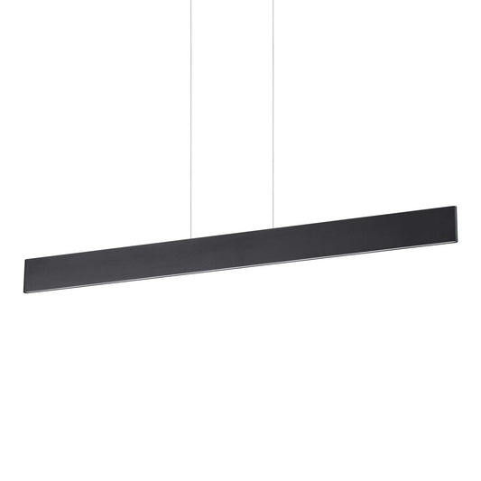 Ideallux Pendelleuchte DESK Schwarz, schwarze Aluminium-Pendelleuchte, höhenverstellbar, LED 2100LM, 3000K, modern und stilvoll.