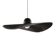 Ideallux Pendelleuchte MADAME Schwarz, dimmbare Lampe mit schwarzem Metall und Canvas-Satingewebe, E27 Sockel, Ø110cm.