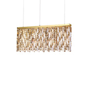 IDEAL LUX Kristall Pendelleuchte ELISIR mit funkelnden Bleikristallen, moderne 6-Leuchten Design, 80cm Länge, Chrom und Metall