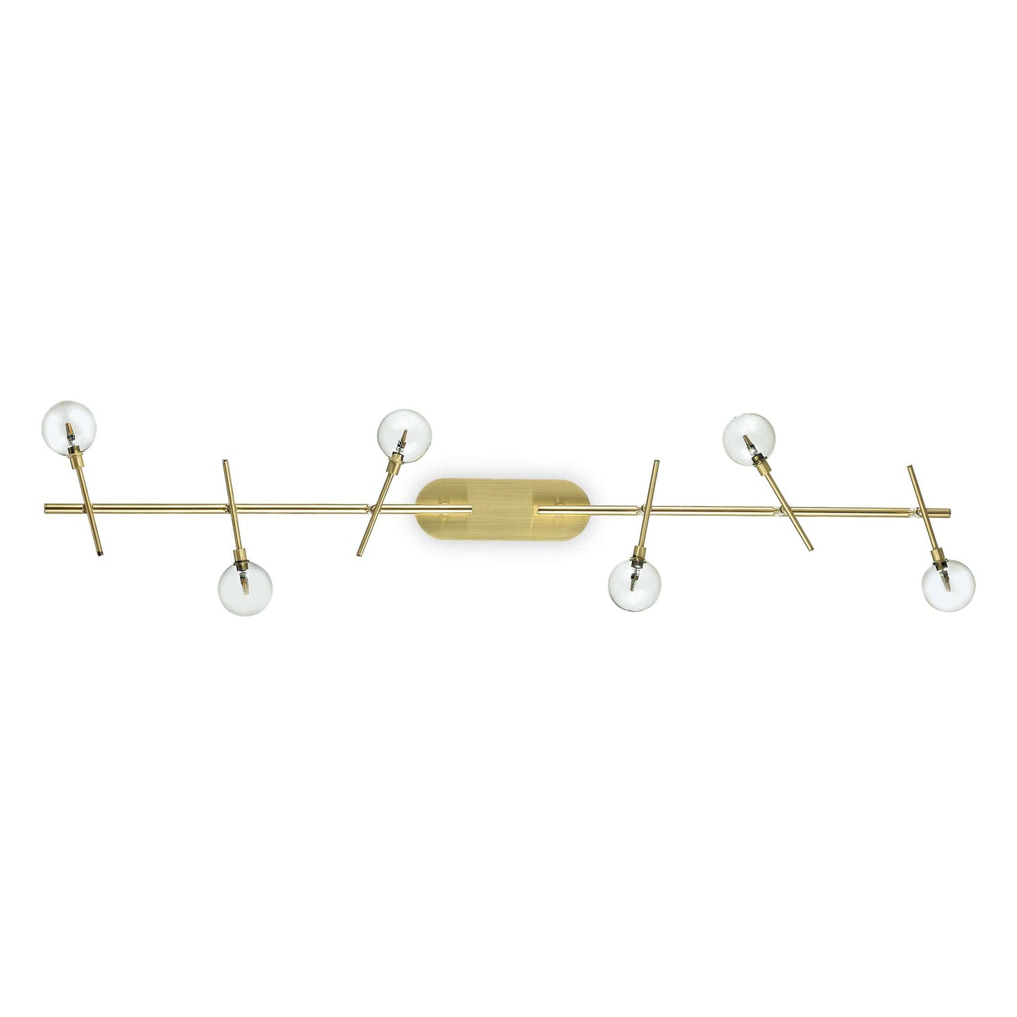Ideallux Deckenleuchte MARACAS 6 Flammig in messing finish with adjustable glass diffusers