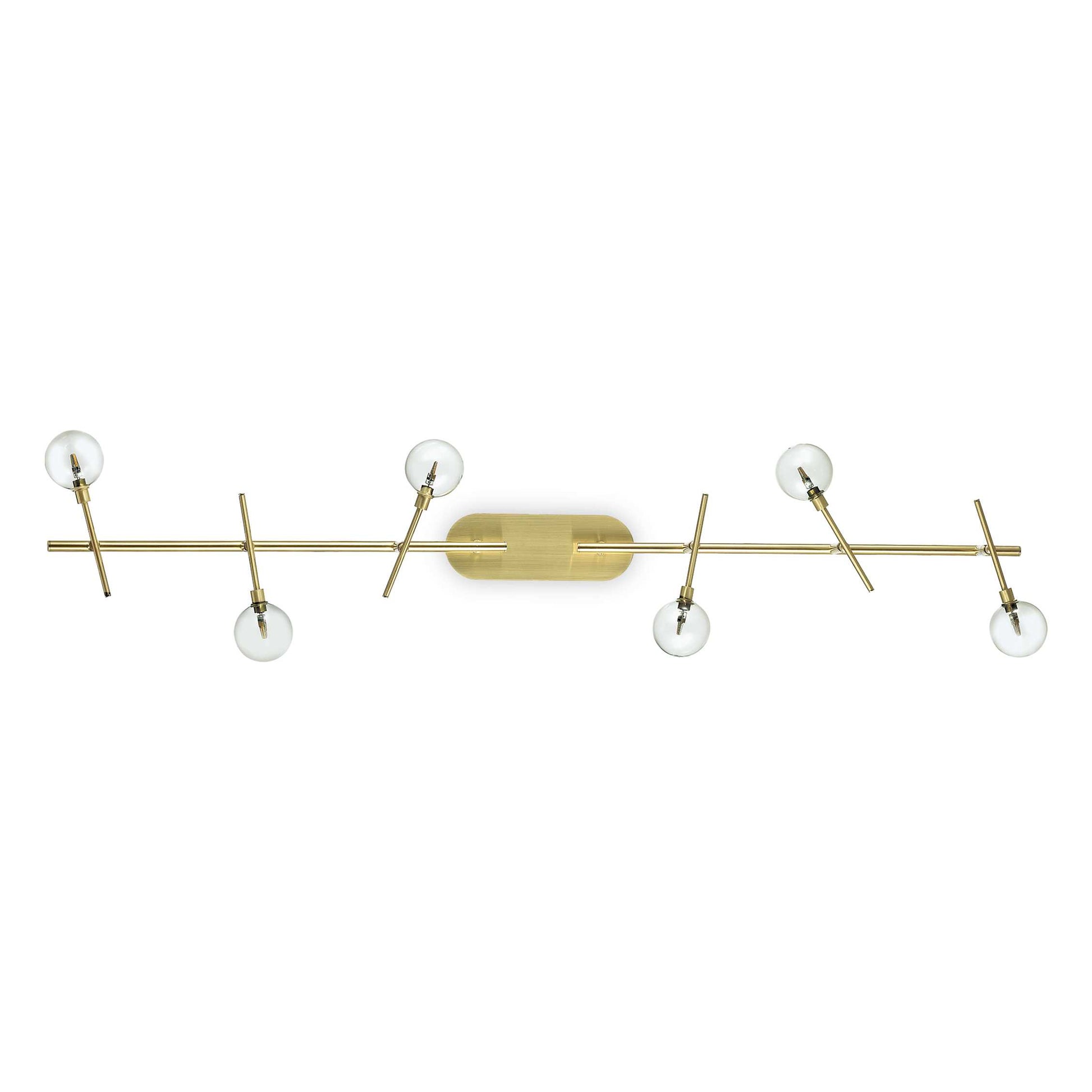 Ideallux Deckenleuchte MARACAS 6 Flammig in messing finish with adjustable glass diffusers