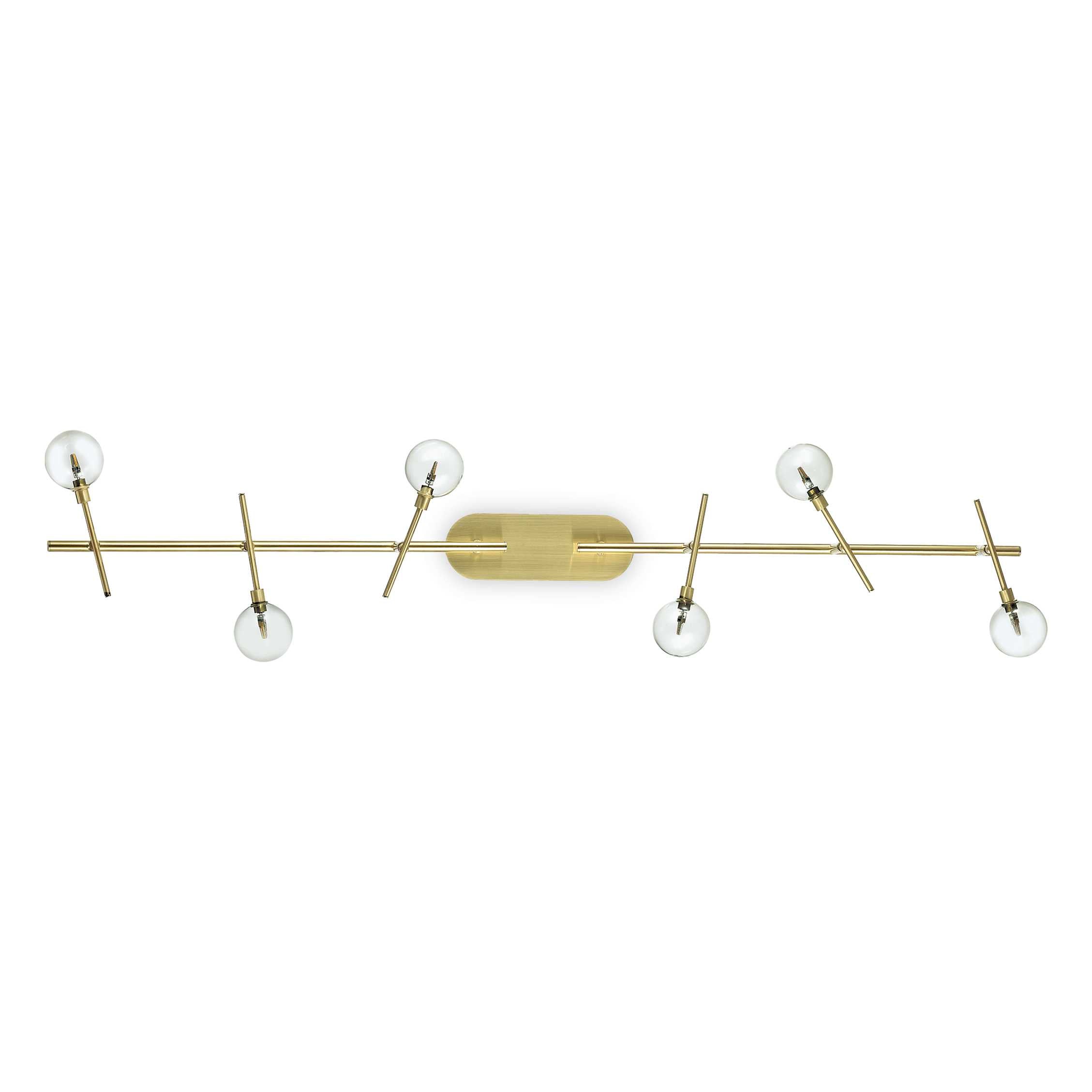 Ideallux Deckenleuchte MARACAS 6 Flammig in messing finish with adjustable glass diffusers