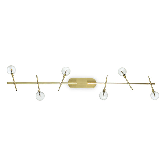 Ideallux Deckenleuchte MARACAS 6 Flammig in messing finish with adjustable glass diffusers