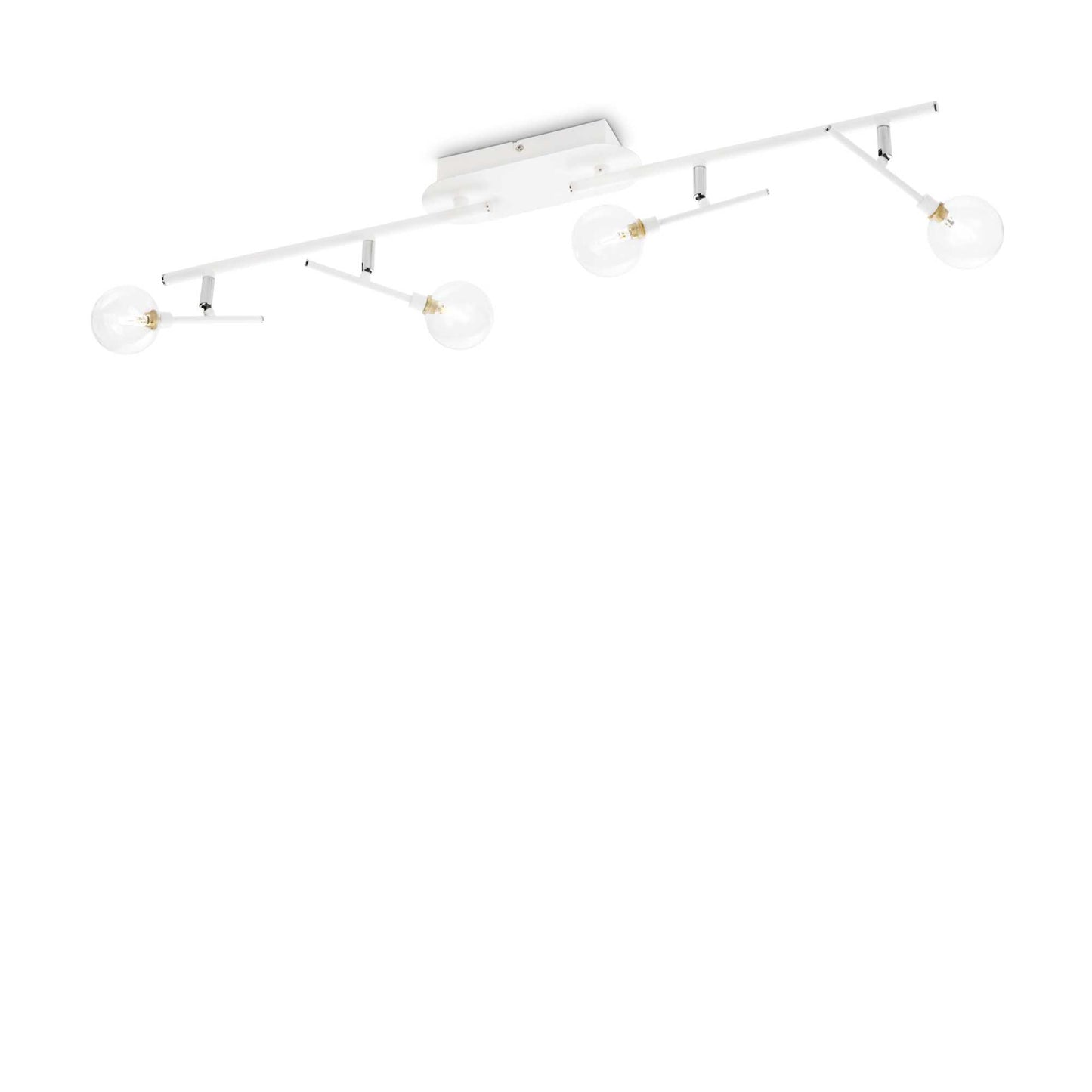 Ideallux Deckenleuchte MARACAS 4-flammig, dimmbar, weiß, G4 Sockel, verstellbare Glas-Diffusoren, 230V, modernes Design.