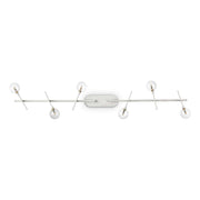 Ideallux Deckenleuchte MARACAS 6-flammig in Weiß, dimmbar mit verstellbaren Glasdiffusoren, 118cm Länge.