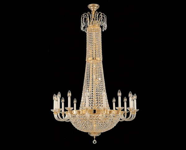 Kristall Hängeleuchte Korblüster aus Eisen mit Bleikristall, Ø100cm, für Treppenhaus, Galerie, dimmbar, 30 x E14 Leuchtmittel