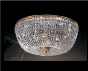 Kristall Deckenleuchte DRESDEN Ø90cm in Gold mit funkelnden Kristallen, dimmbar, ideal für luxuriöse Raumgestaltung.