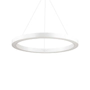 Ideallux ORACLE 70cm white pendant light in aluminum, non-dimmable LED, adjustable height, modern minimalist design.