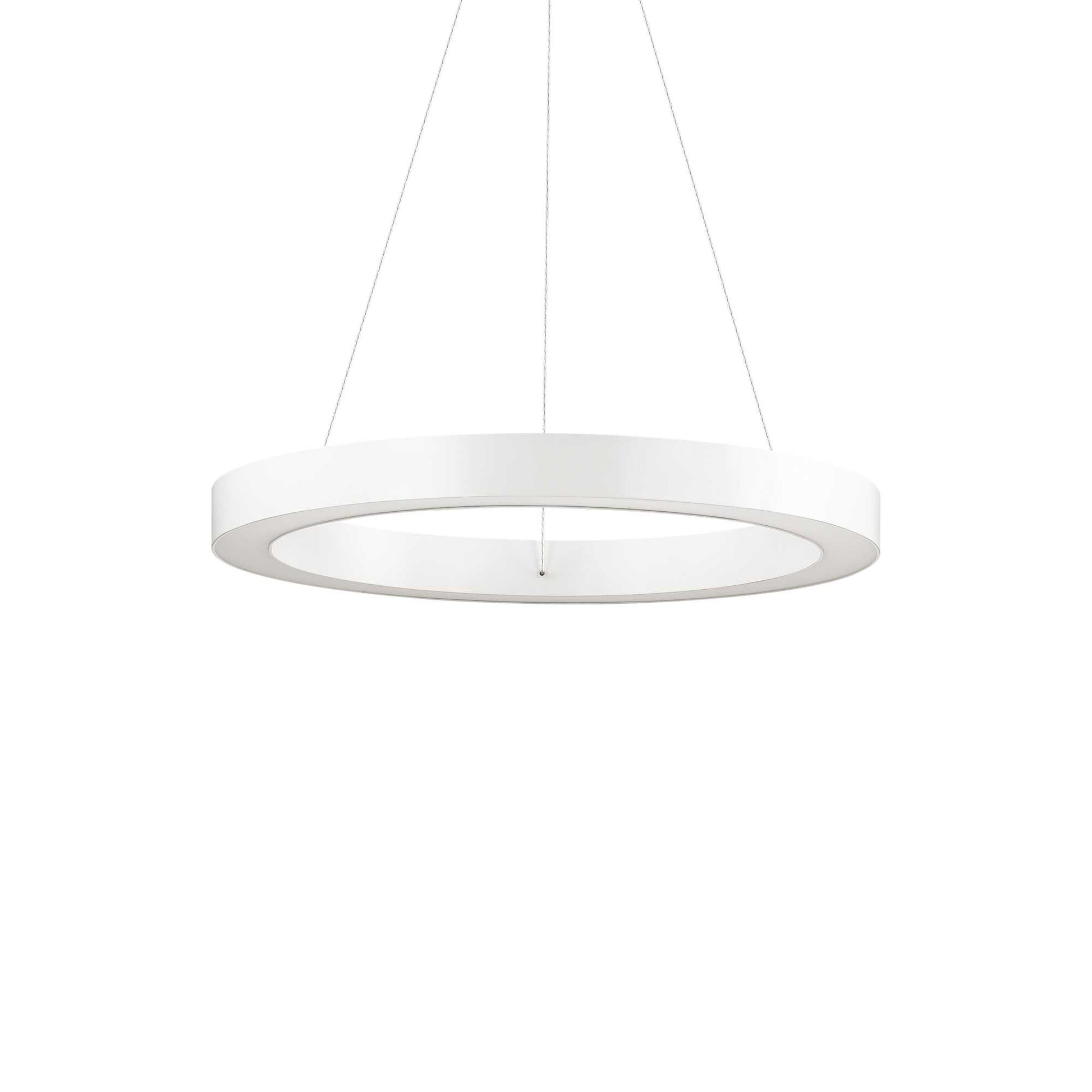 Ideallux ORACLE 50cm white pendant light, dimmable, adjustable height, LED 2600LM, aluminum design, modern ceiling lighting