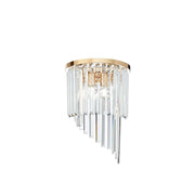 Carlton Wandleuchte mit funkelndem Bleikristall in Gold, 3-flammig, 45cm hoch, elegantes Wandlicht, dimmbar, E14 LED kompatibel